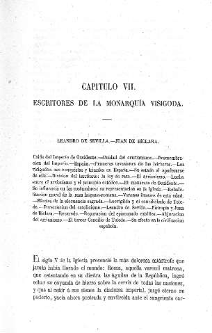 Capitulo VII. Escritores de la monarquía visigoda