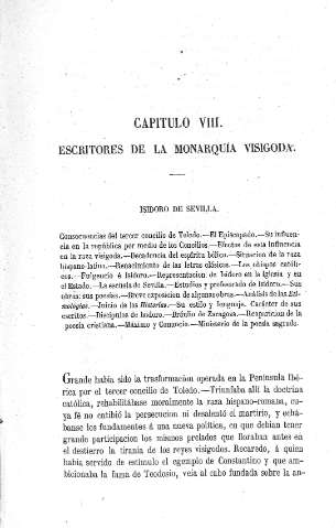 Capitulo VIII. Escritores de la monarquía visigoda