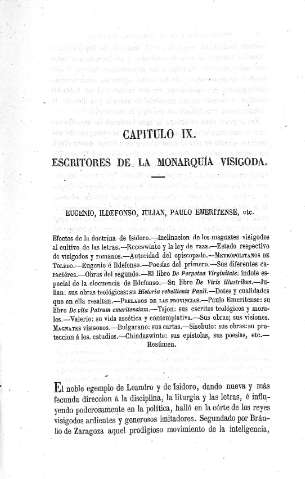 Capitulo IX. Escriotres de la monarquía visigoda