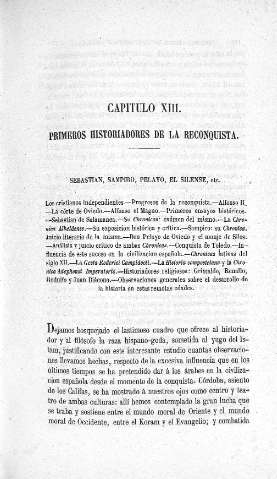 Capitulo XIII. Primeros historiadores de la reconquista