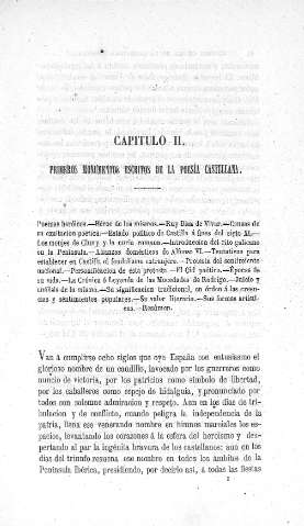 Capitulo II. Primeros monumentos escritos de la poesía castellana