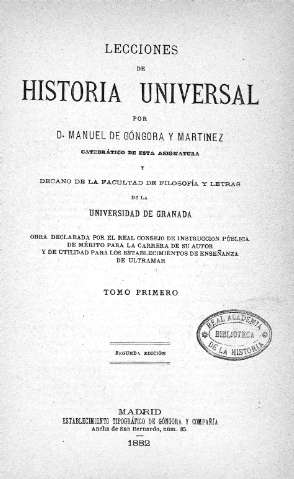 Lecciones de historia universal. Tomo Primero