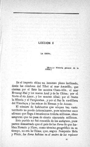 Lección X. La China
