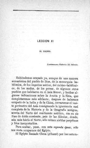Lección XI. El Egipto