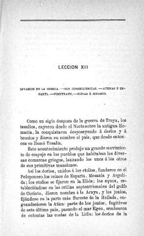 Lección XIII. Invasión de la Grecia