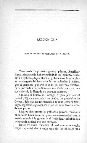 Lección XXIX. Guerra de los mercenarios en Cartago