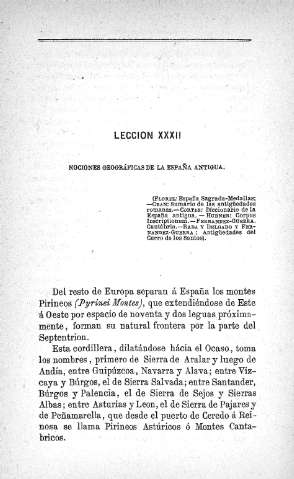 Lección XXXII. Nociones geográficas de la España antigua