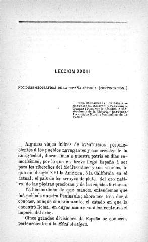 Lección XXXIII. Nociones geográficas de la España antigua