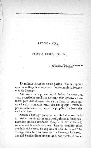 Lección XXXVII. Tercera Guerra Púnica