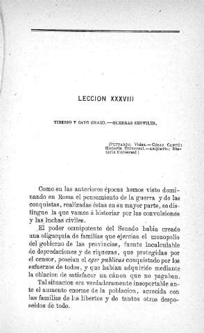 Lección XXXVIII. Tiberio y Cayo Graco
