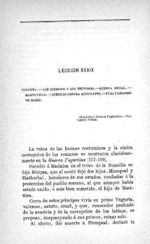 Lección XXXIX. Yugurta
