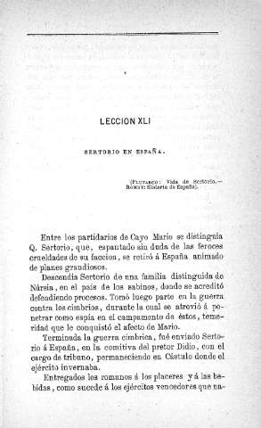 Lección XLI. Sertorio en España