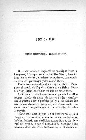 Lección XLIV. Primer Triunvirato