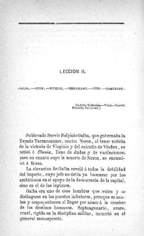 Lección IL. Galba. Vespasiano