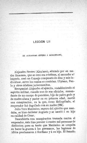 Lección LII. De Alejandro Severo á Diocleciano