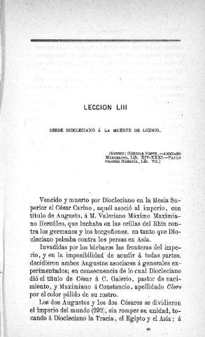 Lección LIII. Desde Diocleciano á la muerte de Licinio