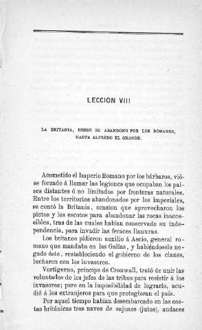 Lección  VIII. La Britania...