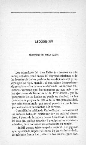 Lección XIV. Sucesores de Carlo-Magno