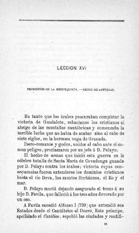 Lección XVI. Principios de la Reconquista