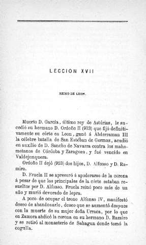 Lección XVII. Reino de León