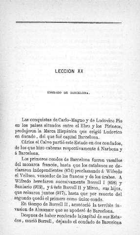 Lección XX. Condado de Barcelona