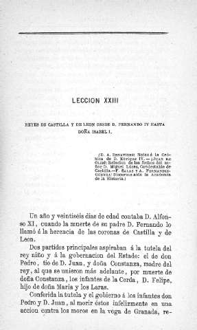 Lección XXIII. Reyes de Castilla y León...