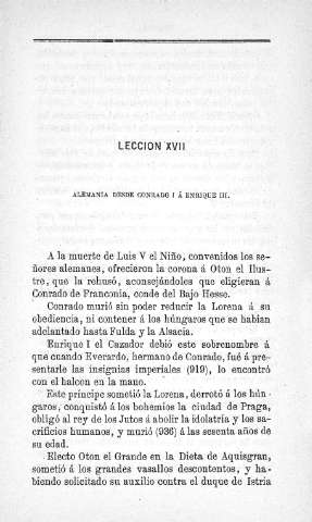 Lección XXVII. Alemania, desde Conrado I á Enrique III