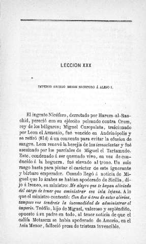 Lección XXX. Imperio Griego...
