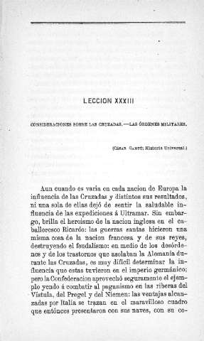 Lección XXXIII. Consideraciones sobre las cruzadas