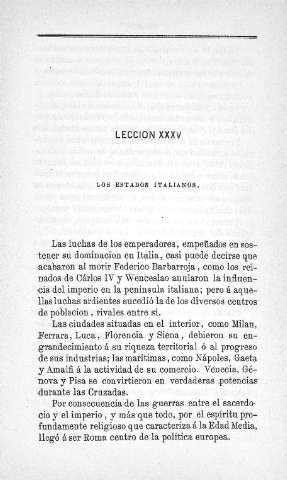 Lección XXXV. Los Estados italianos