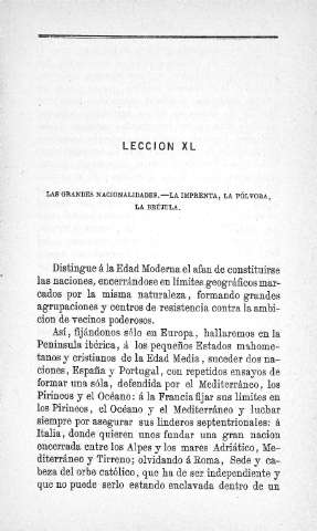 Lección XL. Las grandes nacionalidades