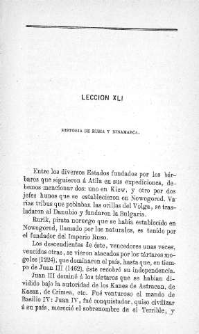 Lección XLI. Historia de Rusia y Dinamarca