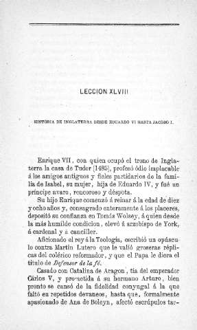 Lección XLVIII. Historia de Inglaterra