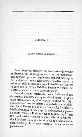 Lección LII. Martín Lutero