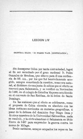 Lección LIV. Cristóbal Colón (Continuación)