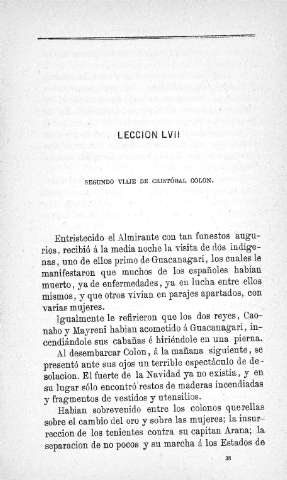 Lección LVII. Segundo viaje de Cristóbal Colón