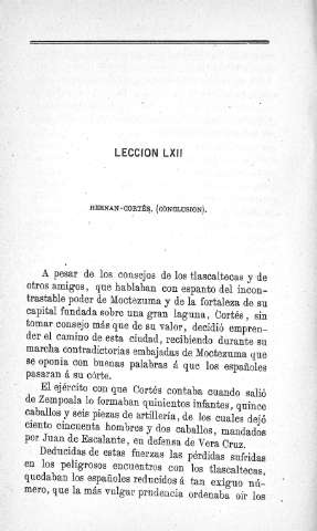 Lección LXII. Hernán-Cortés (Conclusión)
