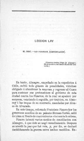 Lección LXV. El Perú 