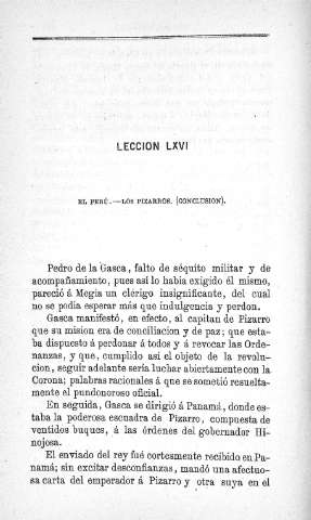 Leción LXVI. El Perú (Conclusión)