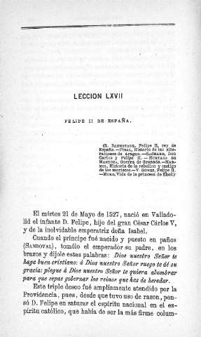 Lección LXVII. Felipe II de España