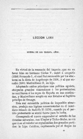 Lección LXXII. Guerra de los Treinta Años