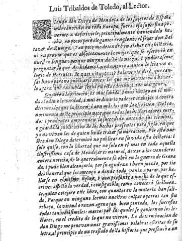 Luis Tribaldos de Toledo, al Lector