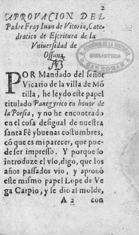 Aprovacion del Padre Fray Iuan de Vitoria