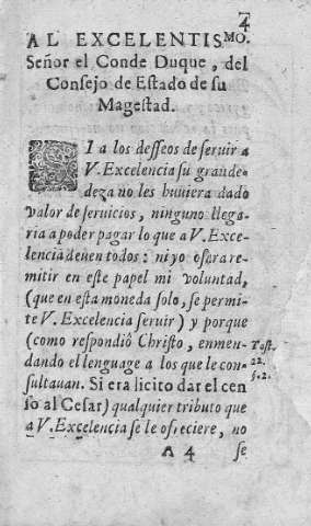 Al Excelentisimo Señor el Conde Duque