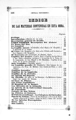 Indice de las materias contenidas en esta obra
