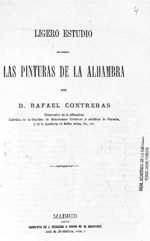 Ligero estudio sobre las pinturas de la Alhambra