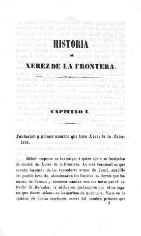 Capitulo I. Fundación y primer nombre que tuvo Xerez de la Frontera
