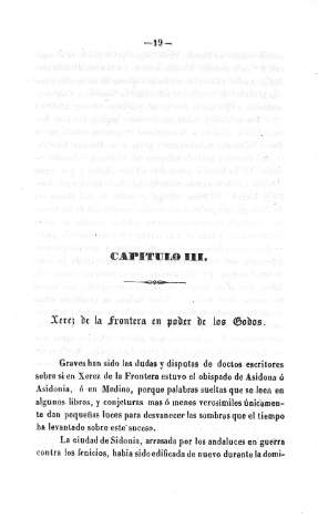 Capitulo III. Xerez de la Frontera en poder de los Godos