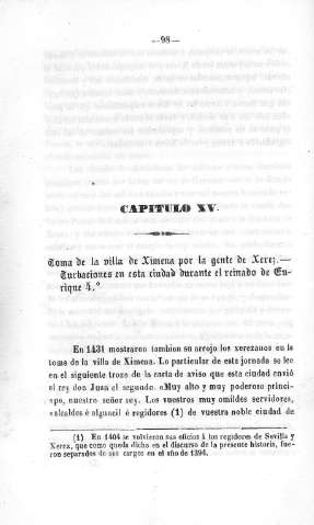 Capitulo XV. Toma de la villa de Ximena por la gente de Xerez