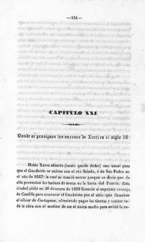 Capitulo XXI. Donde se prosigue los sucesos de Xerez en el siglo 18º